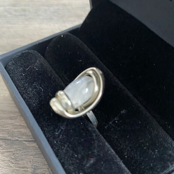 White Beach Sea Glass Adjustable Silver Ring Sz 7 - Picture 4 of 10